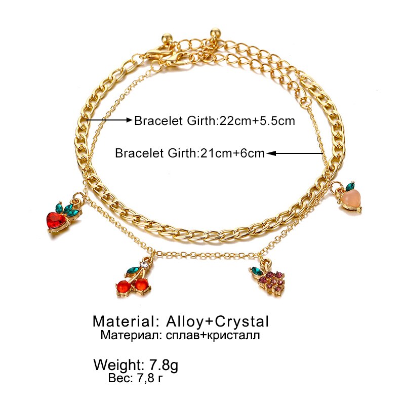 Bộ Lắc Chân + Lắc Chân Hình Quả Cherry Xinh Xắn Cho Nữ