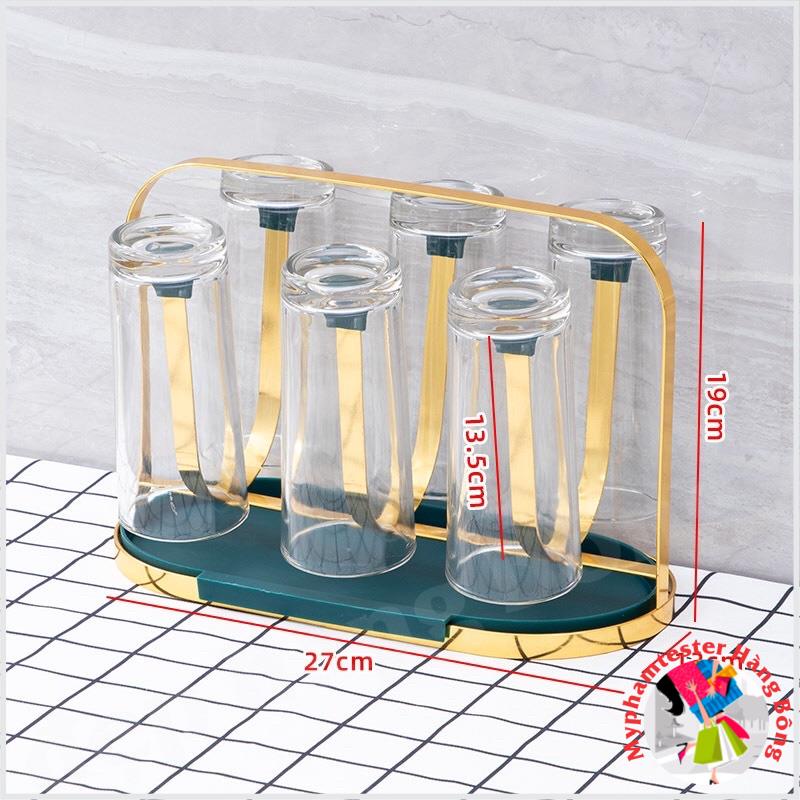 Úp cốc inox mạ vàng có khay hứng nước nhiều kiểu dáng