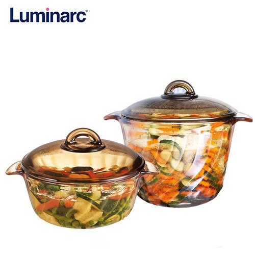 Bộ 2 nồi thủy tinh Luminarc Amberline Trianon Eclipse 2.5L và 3.5L