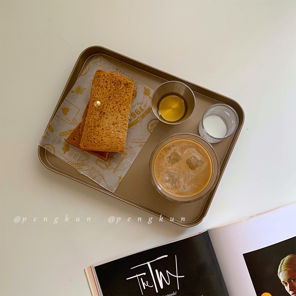 Khay Nướng Bánh Mì / Bánh Mì / Đồ Ăn Nhẹ Bằng Thép carbon Màu Đồng Sắc Tối Theo Phong Cách retro Mỹ Bằng Thép Không Gỉ Dành Cho Quán Cà Phê / Cửa Hàng Mỹ ten