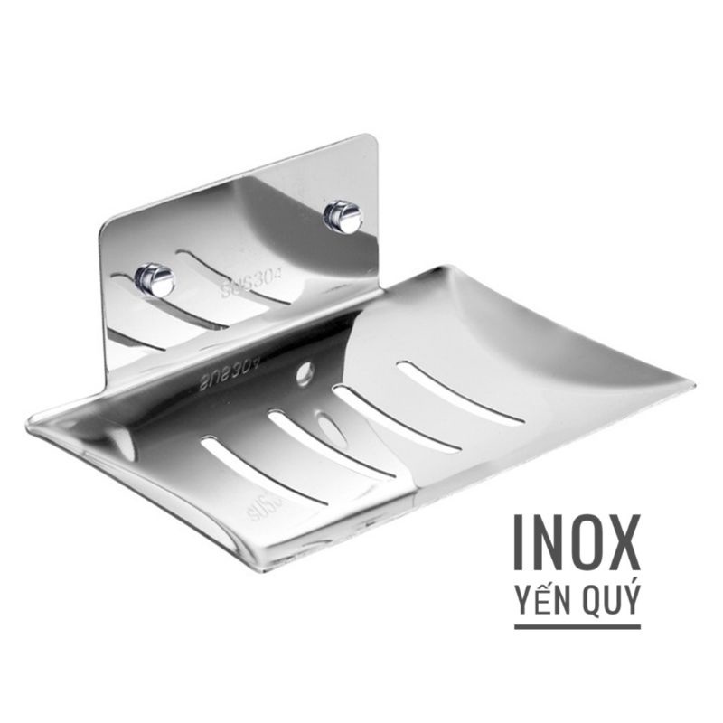 [INOX304] GIÁ / KỆ INOX ĐỰNG XÀ PHÒNG DÁN HOẶC KHOAN TƯỜNG