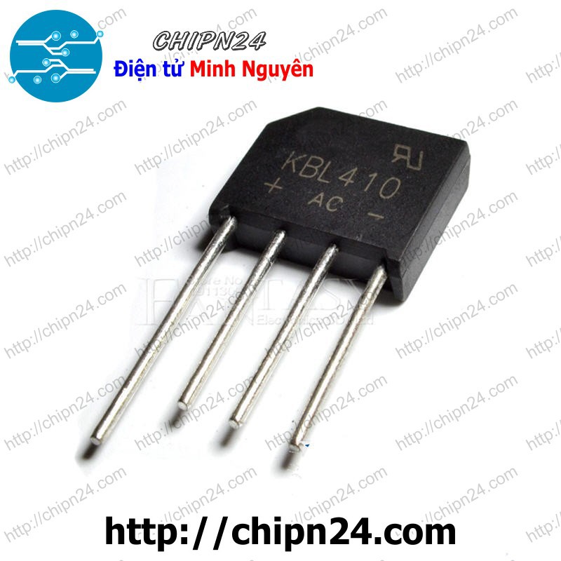 [2 CON] Cầu Diode KBL410 4A 1000V (4A dẹt)