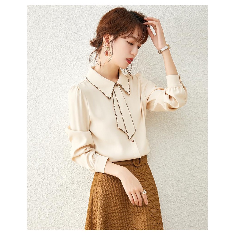 Áo Sơ Mi Chiffon Tay Dài Phong Cách Phương Tây Thời Trang Mùa Thu Mới Dành Cho Nữ