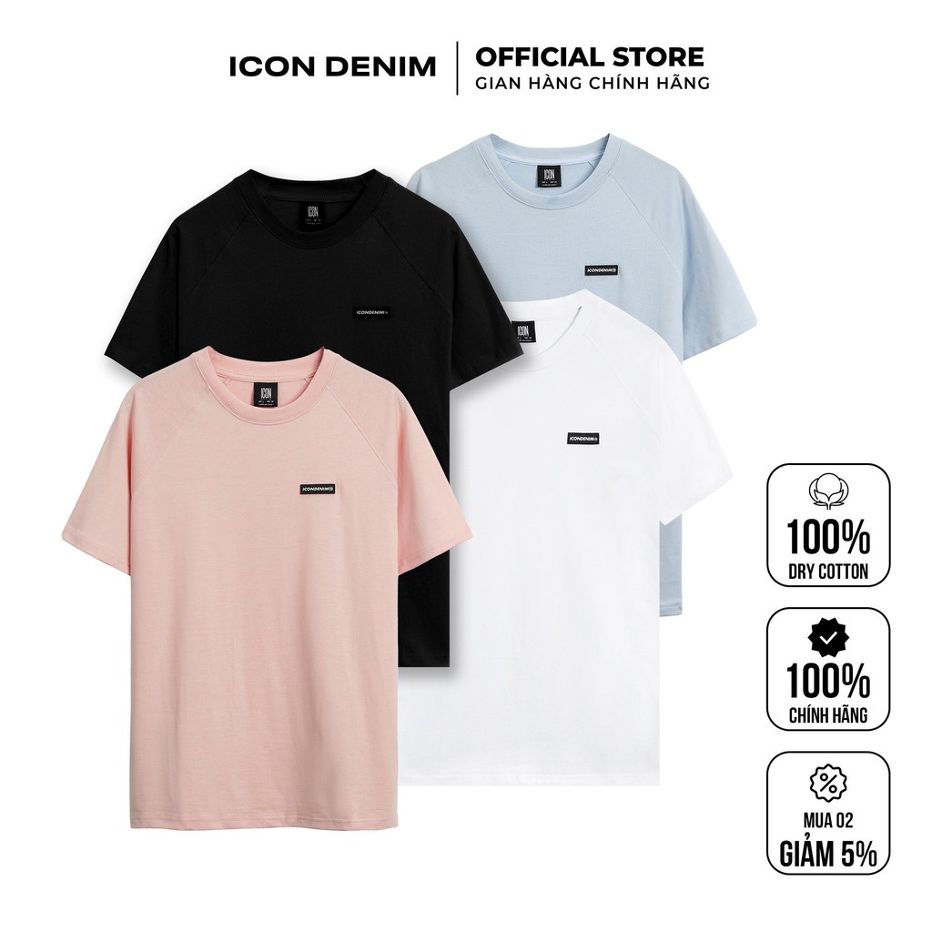 [Mã MABRIC99 giảm 10% tối đa 30k đơn 99k] Áo Thun Nam Tay Ngắn ICON DENIM Raglan Dry Cotton