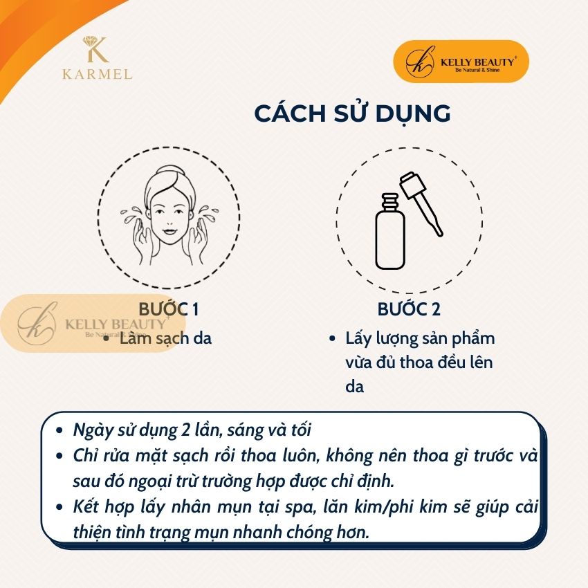 Serum Mụn Detox X5 KARMEL 10ml – Giải Quyết Mụn Ẩn, Đầu Đen; Da Nhiễm Corticoid; Sáng Da, Mờ Thâm Mụn | Kelly Beauty