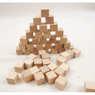 100 Khối gỗ lập phương cube 2cm loại mộc