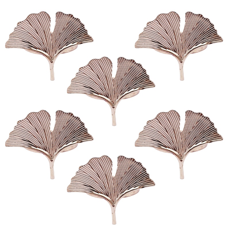 Set 6 Vòng Giữ Khăn Ăn Hình Lá Ginkgo Dành Cho Ngày Của Mẹ