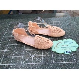 Giày len mũi hoa handmade