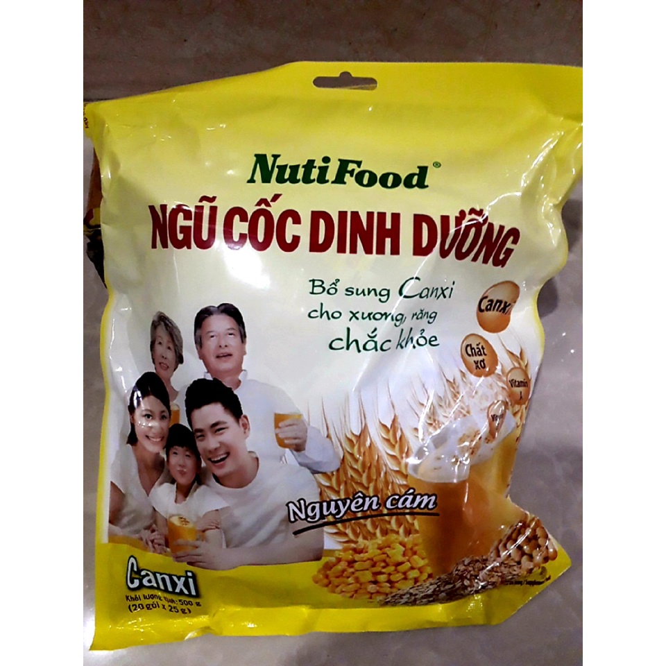 NGũ cốc dinh dưỡng Canxi nguyên cám NutiFood 500g ( 20 gói )