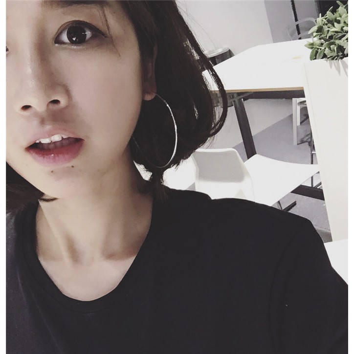 XiaoboACC Đôi Khuyên Tai Tròn Bản to Kiểu Hàn Quốc Trẻ Trung Cho Nữ | BigBuy360 - bigbuy360.vn