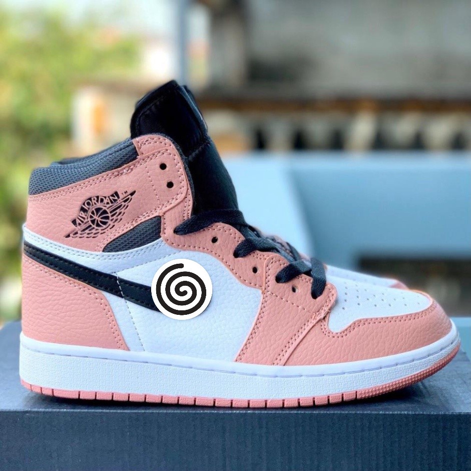 Giày sneaker Jordan 1 Mid Pink Quartz cổ cao, giày thể thao air jordan hồng phấn thấp cổ nữ hàng cao cấp