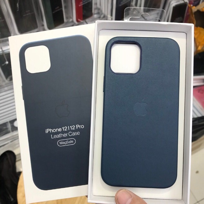 Ốp điện thoại da nam châm chống sốc có logo cho iPhone 12 Pro Max 12 12 Mini