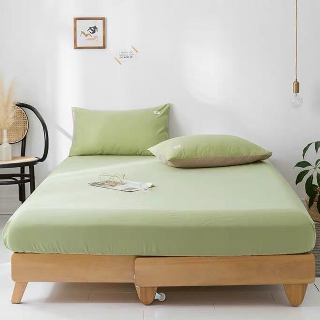 Bộ Ga Gối 3 Món Chất Liệu Cotton Tici Mềm Mát Màu Sắc 1 Màu - Linh an bedding
