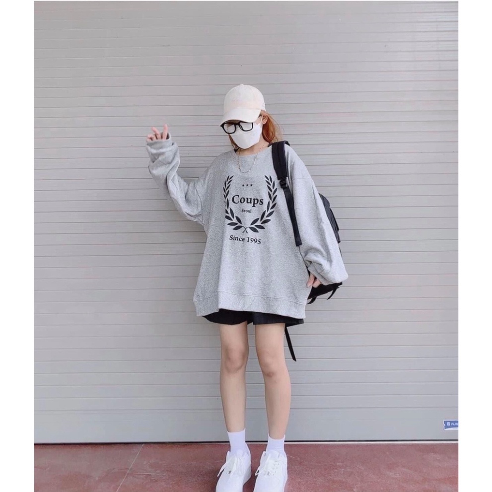 Áo Nỉ sweater hình lá 1995 ONE UNISEX Nam Nữ [FREESHIP] áo nỉ dài tay bồng,thun hoodie form rộng cá tính Ulzzang