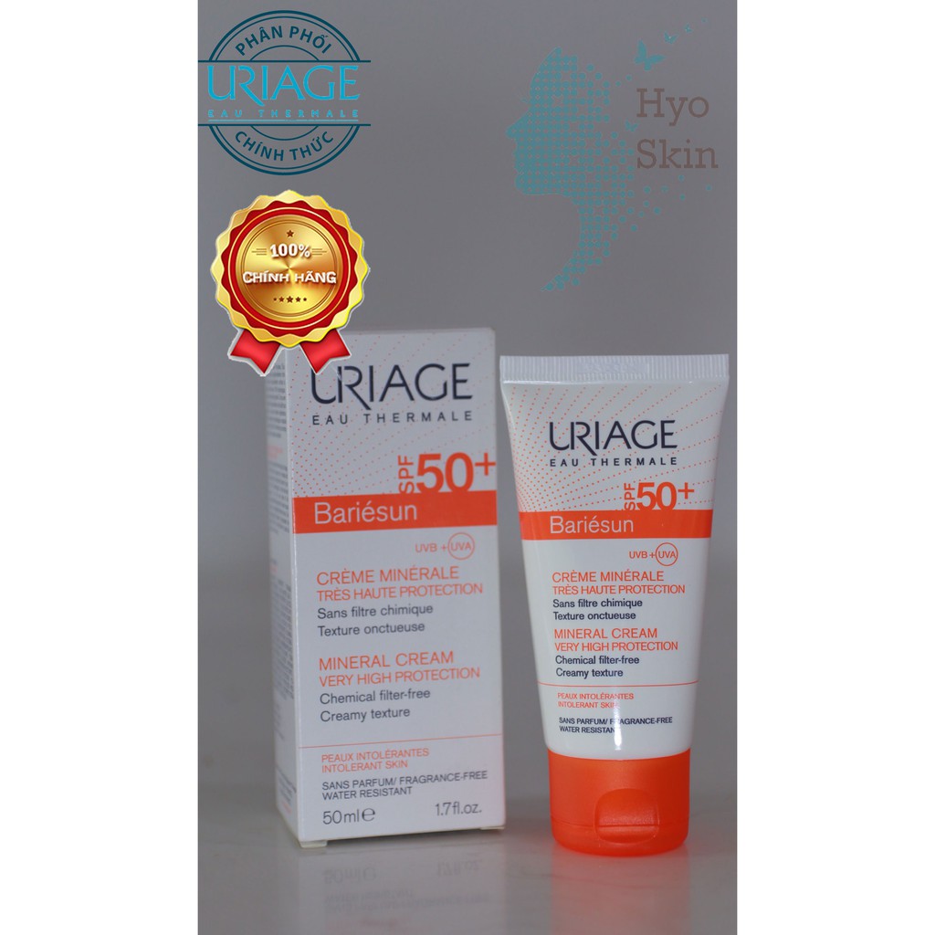 [CHÍNH HÃNG] Kem Chống Nắng Vật Lý URIAGE BARIESUN CREME MINERALE SPF 50+ 50ml