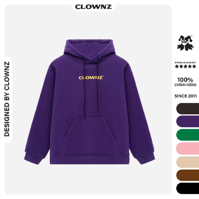 Áo hoodie local brand Clownz Basic trơn V3, 7 màu, vải nỉ bông, unisex nam nữ, form rộng | BigBuy360 - bigbuy360.vn