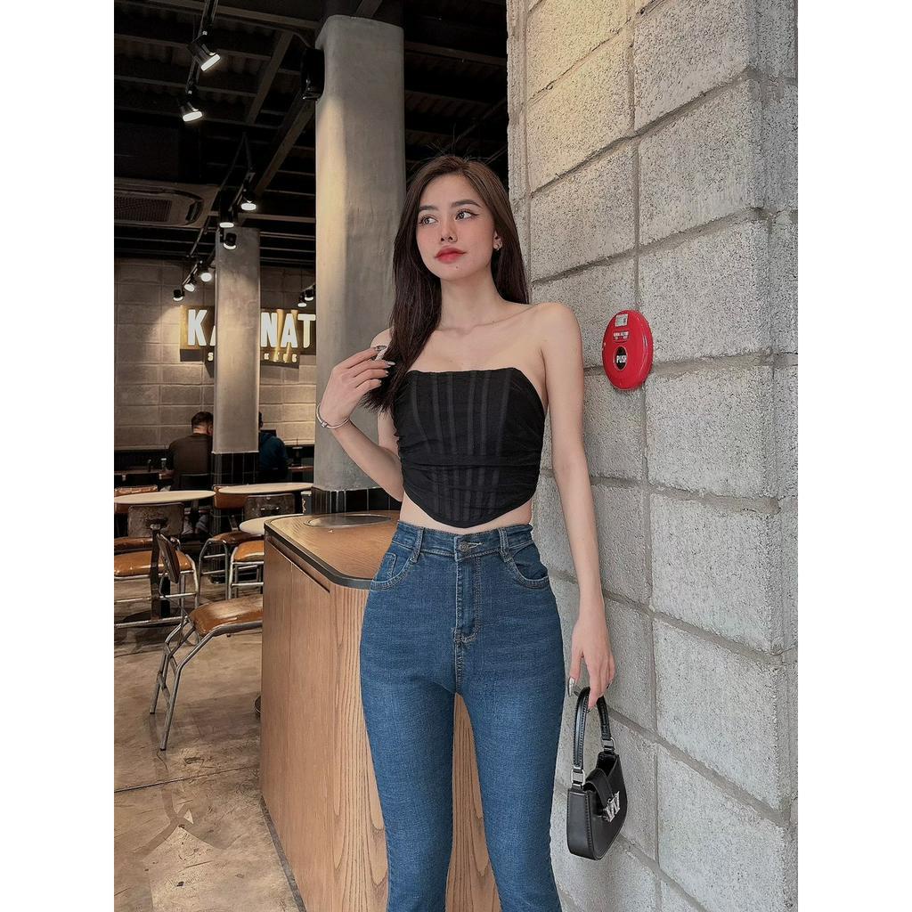 Quần jean nữ ống đứng, Quần bò nữ dáng ôm hot trend 2023 QJ39