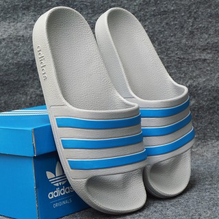 Dép trẻ em Adidas Adilette Aqua Kid màu xám sọc xanh dương