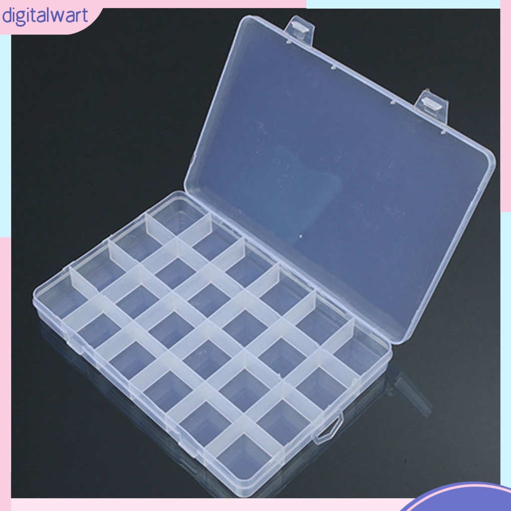 Hộp nhựa trong suốt 24 ô đựng phụ kiện trang sức/dụng cụ nhỏ tiện dụng