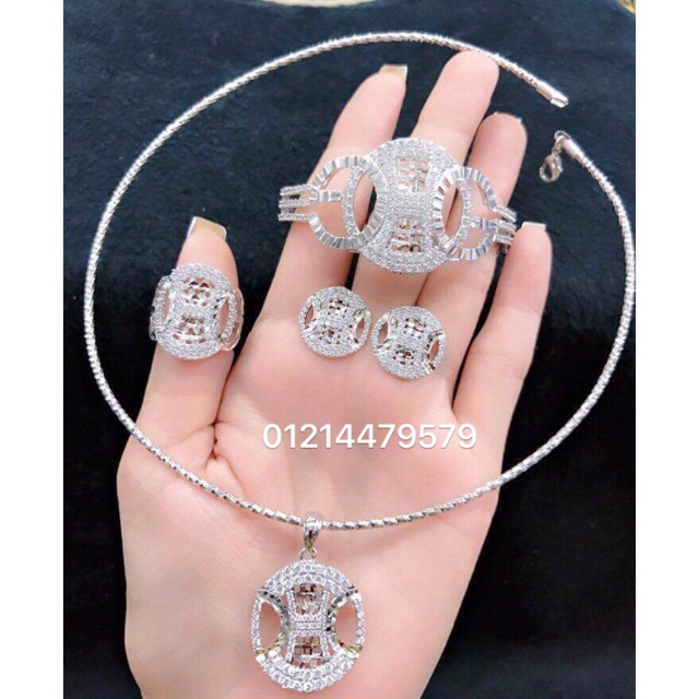 Bộ trang sức xi bạch kim cao cấp X29 Phát Lộc