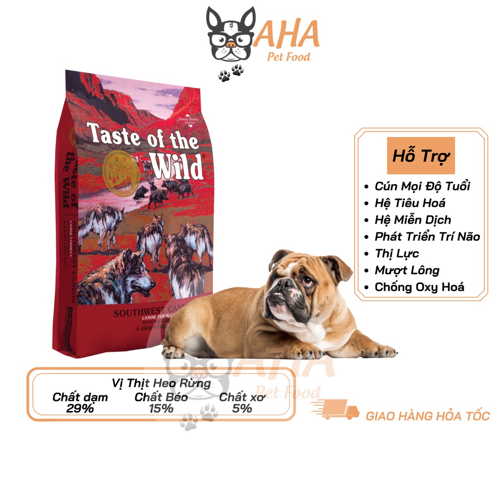 Thức Ăn Cho Chó Bull Anh - Taste Of The Wild Bao 2kg - Thức Ăn Cho Chó Vị Heo Rừng, Trái Cây, Rau Củ Quả