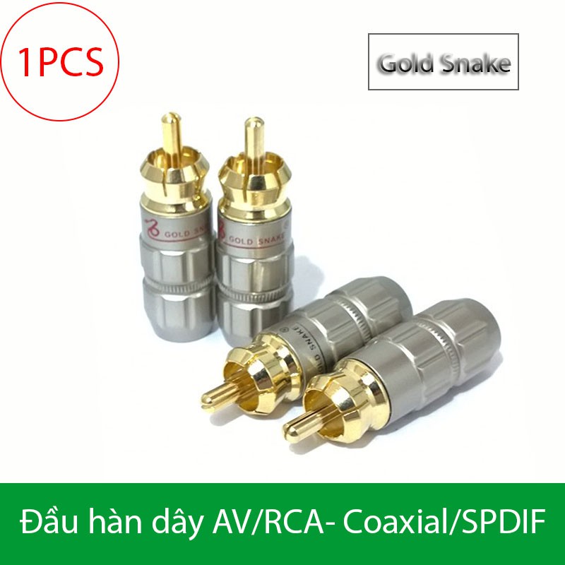 Đầu hàn dây cáp AV/Video - Coaxial/SPDIF OD-5.5mm gold 24K Gold Snake (bán 1 chiếc)