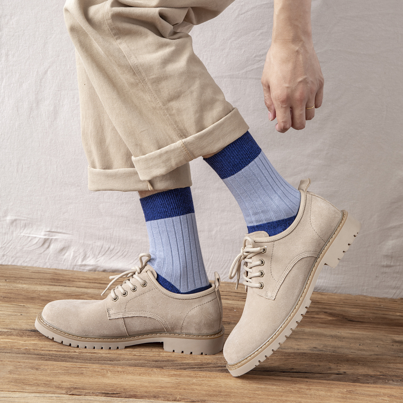 Vớ trượt ván vải cotton giữ ấm may màu sắc dành cho nam thời trang