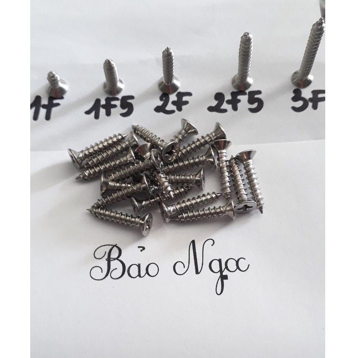 combo 10 vít inox 304 ren 4 li nhọn đầu pake hàng công ty M4