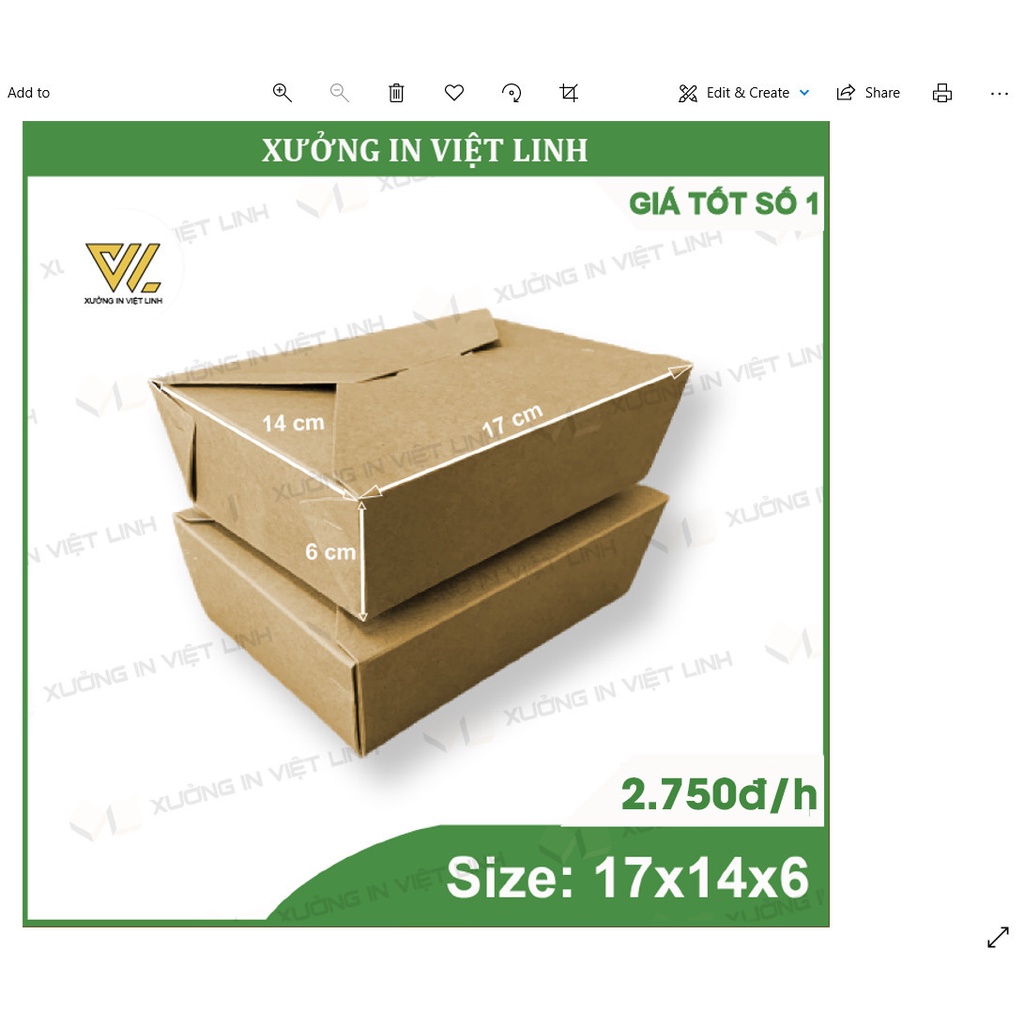 【ƯU ĐÃI】HỘP GIẤY TỐT Chống Nước - Combo 100 Hộp Giấy Đựng Thức Ăn Loại 1200ml (17x14x6cm) Đựng Cơm, Đựng Thức Ăn Liền