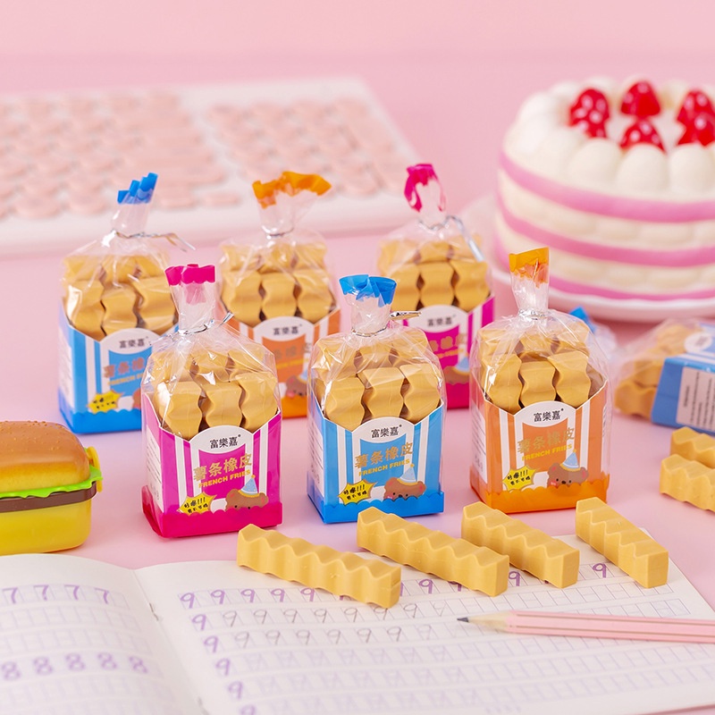 Set 6 Cục Gôm Tẩy Hình Khoai Tây Chiên Dễ Thương