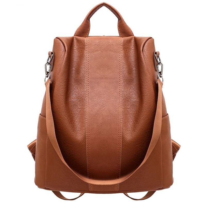 New  fashion bag shoulder bag retro solid color backpack