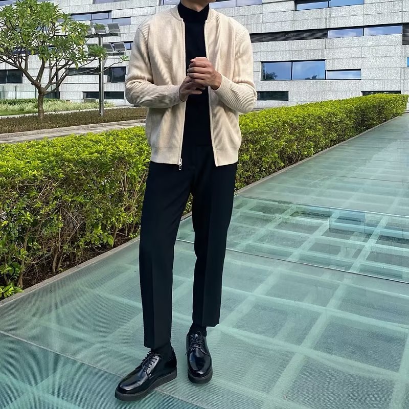 Áo Khoác cardigan Dệt Kim Dáng Rộng Phong Cách Hàn Quốc Thanh Lịch Cho Nam fashion cardigan nam bigsize simple áo len nam áo dài tay áo sweater form rộng from rộng