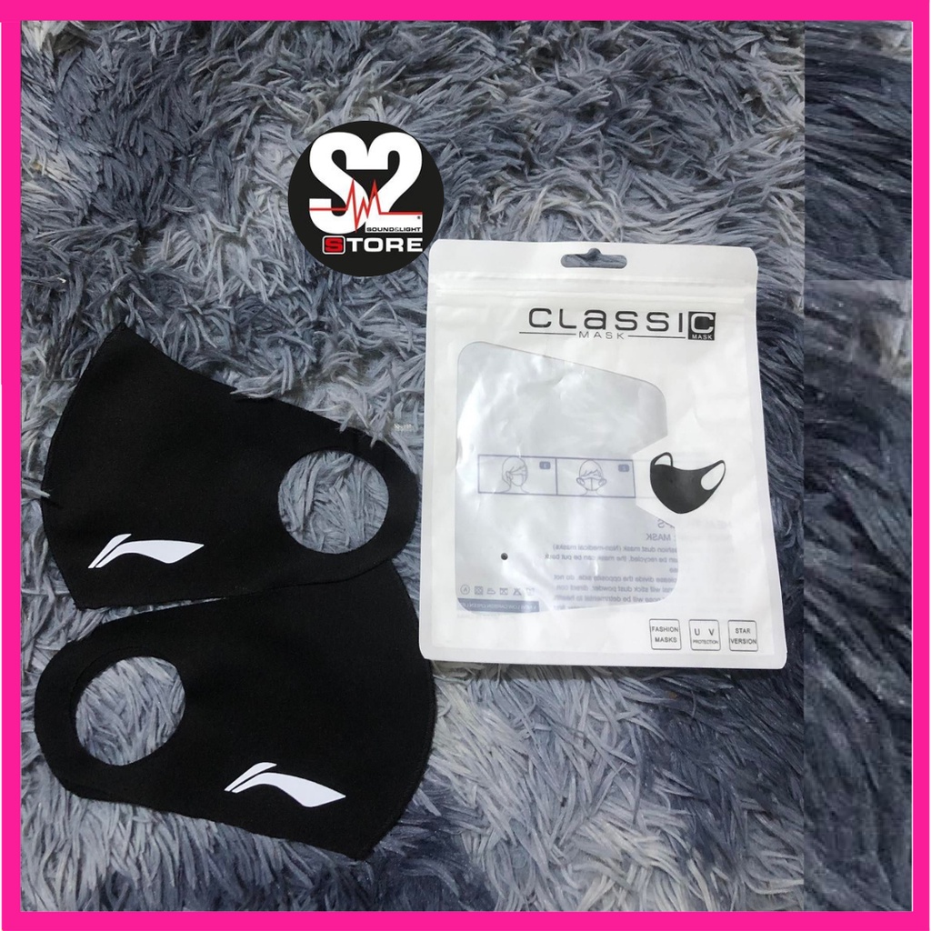 Khẩu Trang Vải Li-ning Kháng Khuẩn, Kháng Nước Cao Cấp Màu Đen