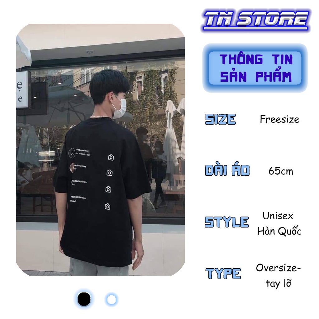 Áo thun tay lỡ from rộng SADTAGRAM Unisex,  Áo đôi nam nữ chất cotton dày dặn - TNStore | BigBuy360 - bigbuy360.vn