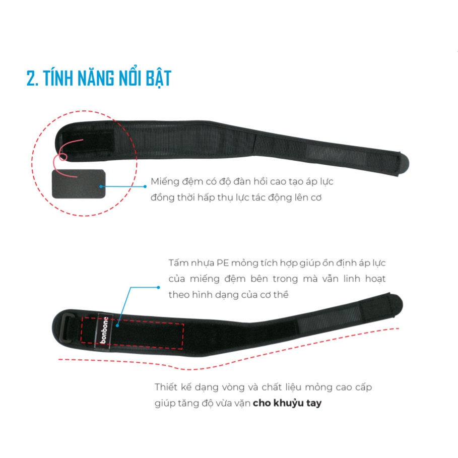 ĐAI NẸP KHUỶU TAY NÂNG CAO Adv Sports Elbow - BONBONE NHẬT BẢN - Hỗ trợ chấn thương thể thao