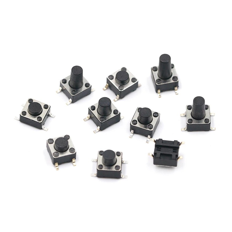 50PCS SMD 4PIN 6x6x4.3 / 5/6/7/8/9/10 mm Công tắc nút nhấn Micro 0.5A 50V 50V Công tắc nút nhấn 6x6x4.3mm 6x6x5mm 6x6x6mm 6x6x7mm 6x6x8mm