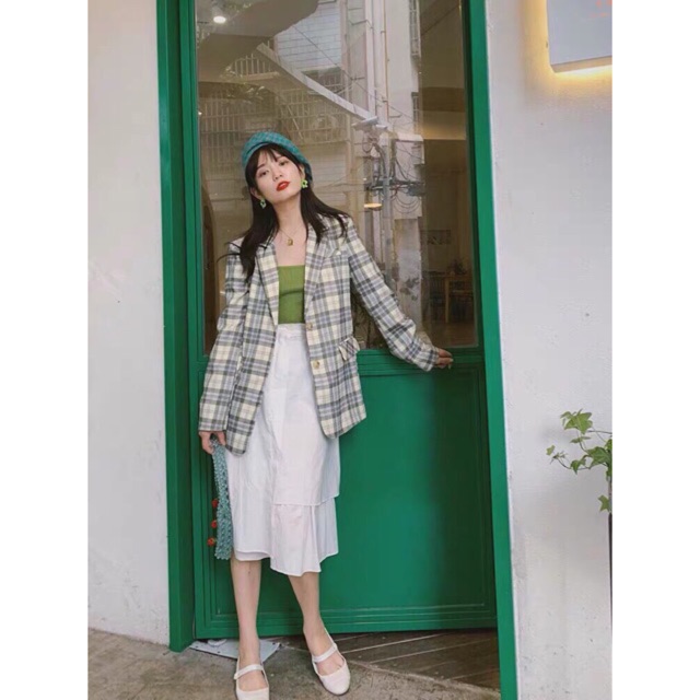 Áo khoác vét caro