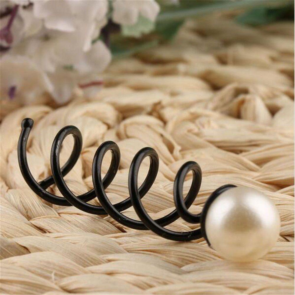 Set 4 Kẹp Tóc Dạng Xoắn Màu Đen Thời Trang Cho Nữ