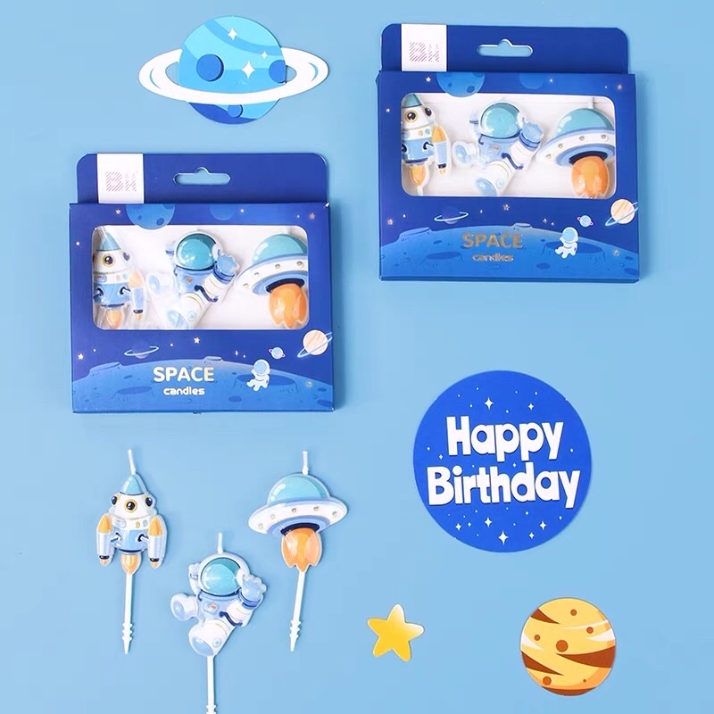 Nến Cắm Bánh Sinh Nhật Phi Hành Gia / Nến Trang Trí Sinh Nhật Hoạt Hình / Gấu / Bông Hoa / Nến Số / Nến Chữ