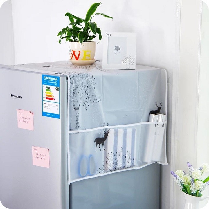 Tấm phủ tủ lạnh bạc che chống bụi đa năng tiện dụng