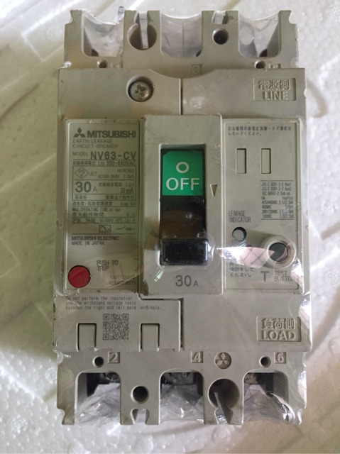 Aptomat chống giật 3pha 380v. 30A30mA. 30A100mA