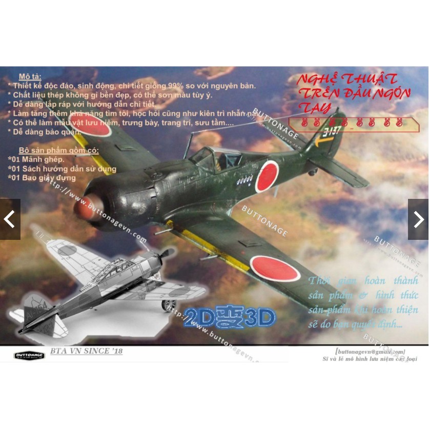 Mô Hình Lắp Ráp 3d Máy Bay Mitsubishi A6M Zero