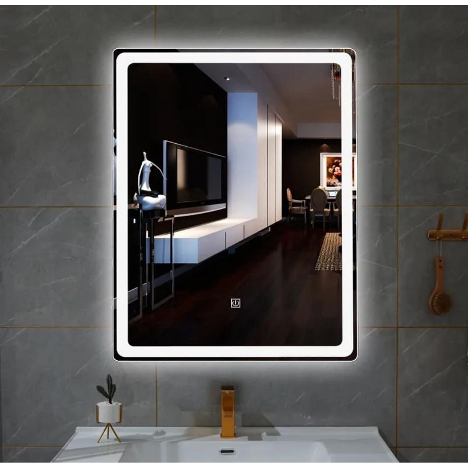 Gương treo trường đèn led cảm ứng CÁT TƯỜNG decor trang trí nhà tắm bàn trang điểm chữ nhật kiểu dọc