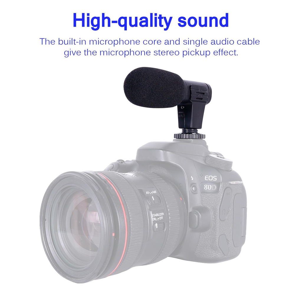 MIC-06 Camera Microphone 3 5mm/0 14inch Video Microphone 0 5mA Interview Microphone Efficient Portable Microphone ELEN