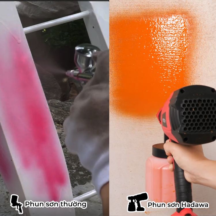 [LOẠI TỐT] Súng phun sơn cầm tay HADAWA - Máy phun sơn cao cấp Nhật Bản -  Công suất 550W - Lõi đồng 100% -Dung tích lớn