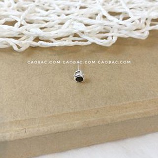 KHUYÊN TAI NAM❣️FREESHIP❣️Nhập mã [KHUYEN NAM] giảm 10k❣️Khuyên bạc nam nụ miết đá đen(chiếc)