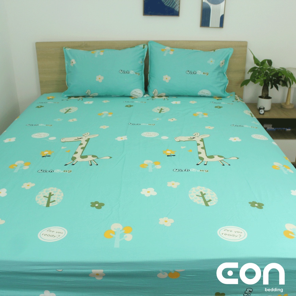 Ga giường Cotton 100% 1m6x2m 1m8x2m Conbee, ga trải giường bo drap giường ra giường vải thoáng mát, không xù lông
