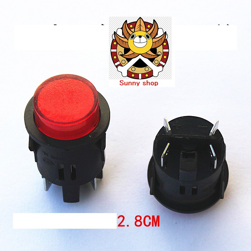 Công tắc nguồn tròn 4 chân có đèn xe điện trẻ em 12V  2 CHẾ ĐỘ TẮT- MỞ