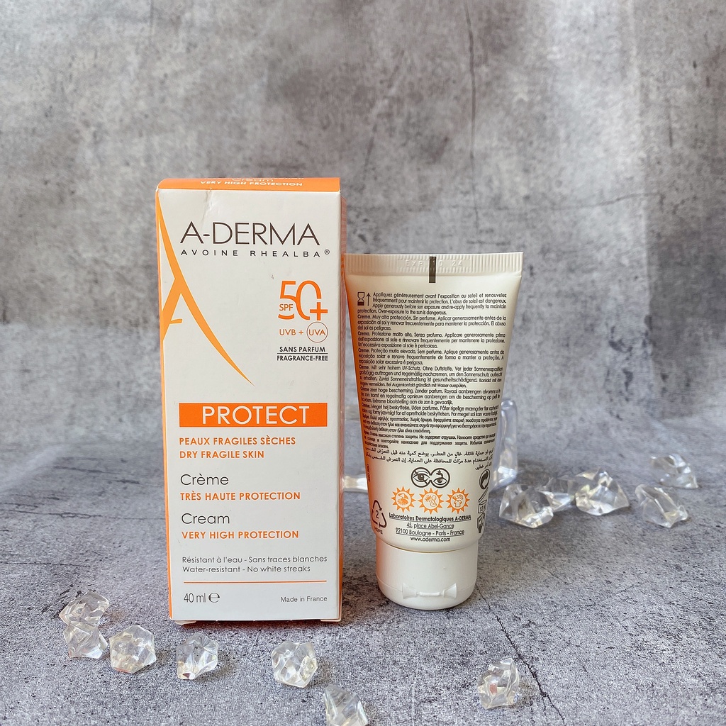 Kem Chống Nắng dưỡng ẩm cho da khô và nhạy cảm A-Derma Protect Cream SPF 50+ 40ml