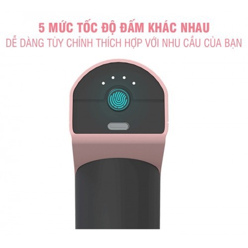 Súng mát xa cầm tay mini Booster 2S, Máy massage gun cầm tay mini Công suất 45W, 3 đầu 4 tốc độ làm thư giãn cơ bắp